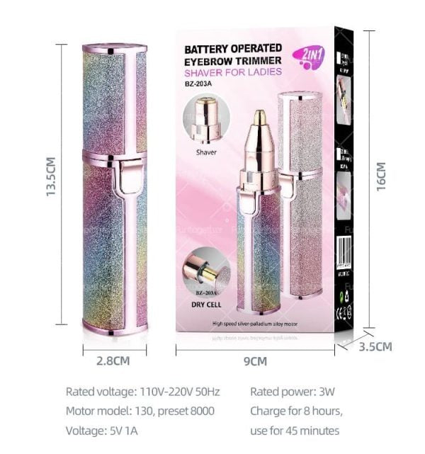 2-in-1 Electric Eyebrow Trimmer & Facial Hair Remover – Rechargeable & Painless