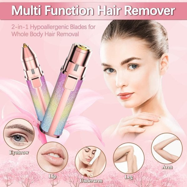 2-in-1 Electric Eyebrow Trimmer & Facial Hair Remover – Rechargeable & Painless