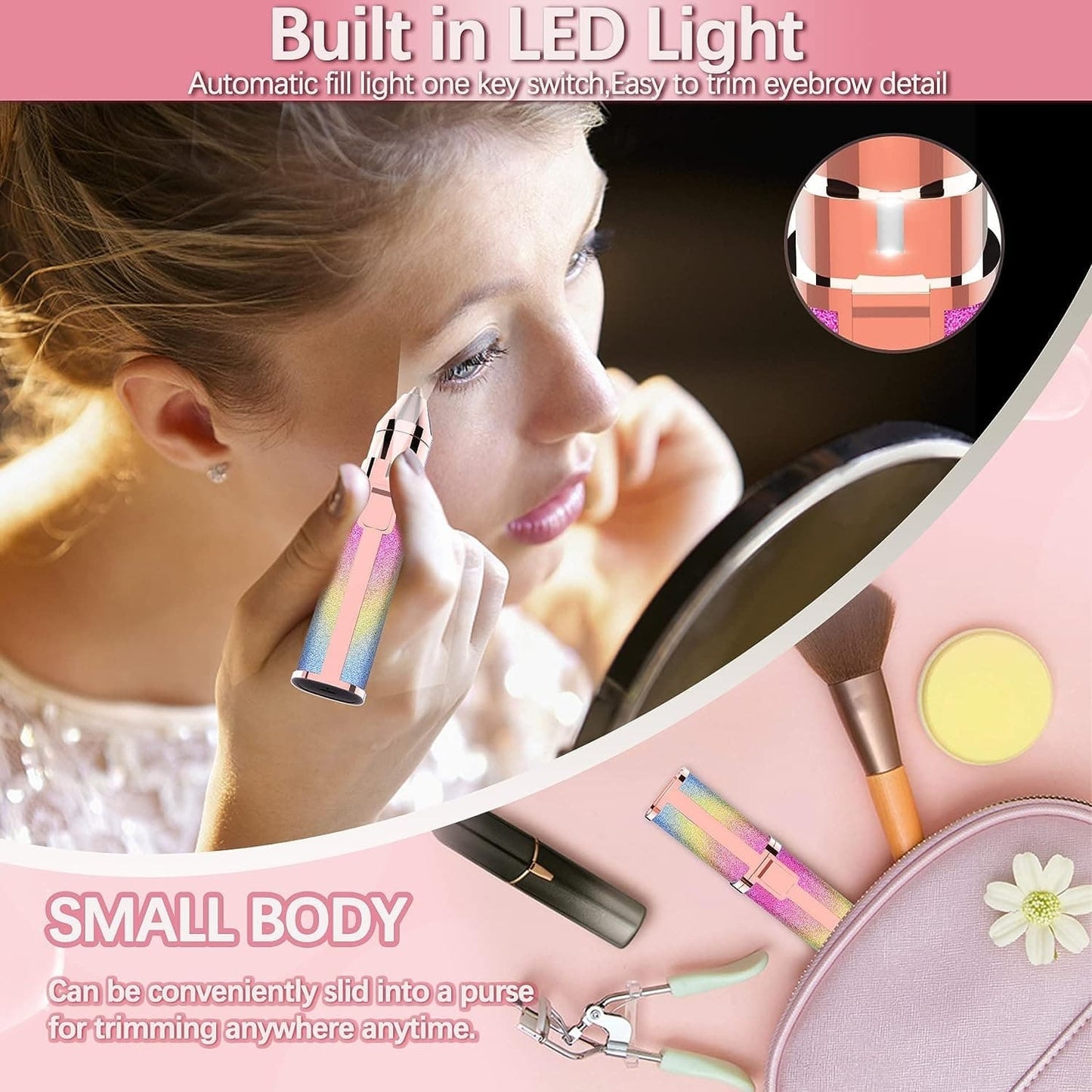 2-in-1 Electric Eyebrow Trimmer & Facial Hair Remover – Rechargeable & Painless