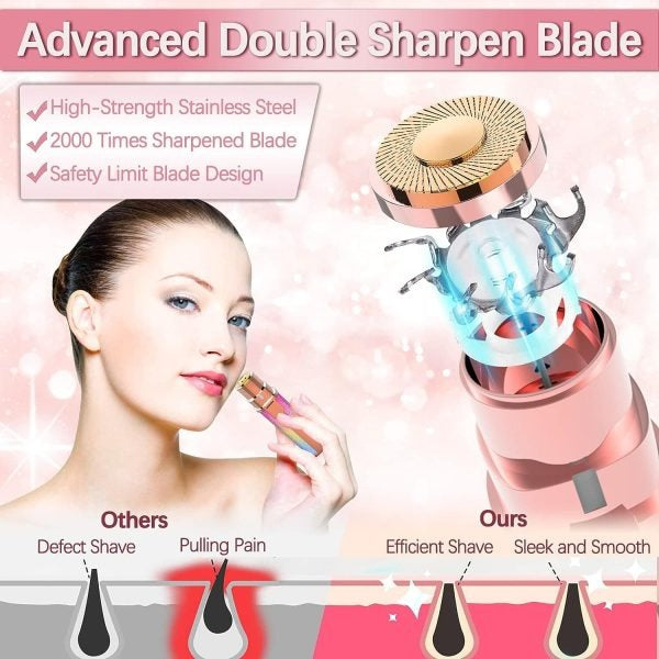 2-in-1 Electric Eyebrow Trimmer & Facial Hair Remover – Rechargeable & Painless