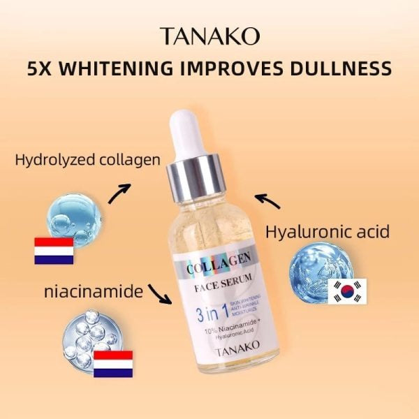 3 In 1 Korean Natural Oil Whitening & Anti-Aging Serum (30ml) – A luxurious serum infused with natural oils to brighten the skin, reduce dark spots, and combat signs of aging. This serum deeply hydrates and revitalizes skin, leaving it youthful, glowing, and smooth.