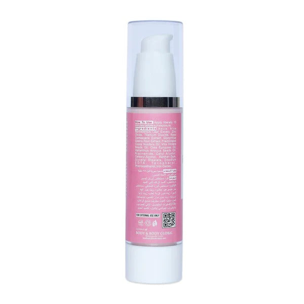 BNB Pink Glow SPF 60 Serum 50ml bottle with sun protection and skin radiance.