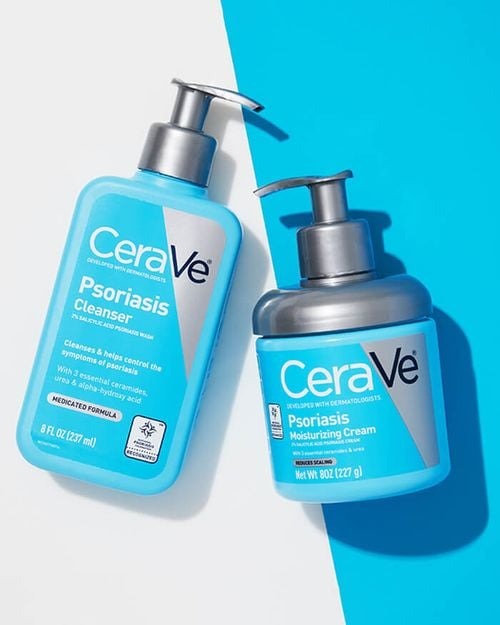 CeraVe Psoriasis Cleanser – 237 ml bottle designed to gently exfoliate and cleanse psoriasis-prone skin while restoring moisture and soothing irritation.