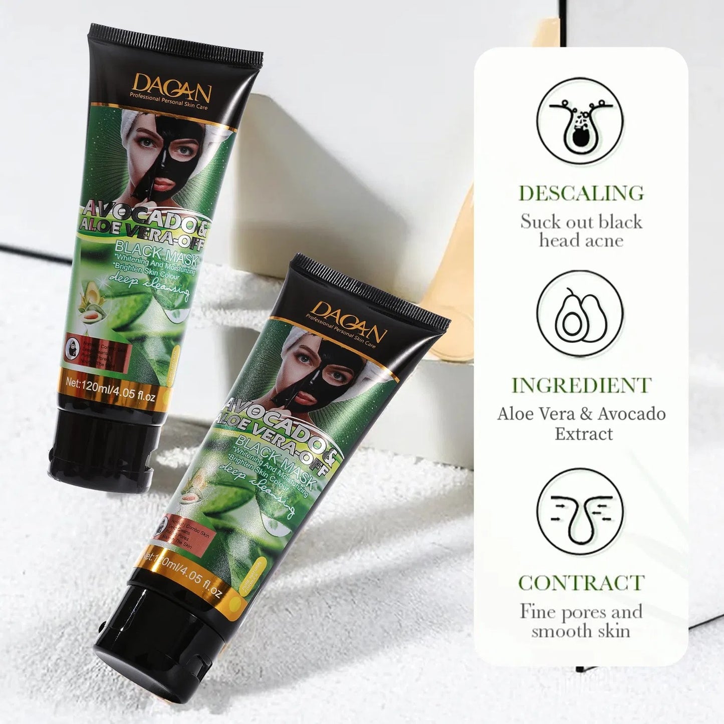 Daqan Aloe Vera Peel-Off Face Mask – Deep Cleansing & Acne Treatment (120ml)