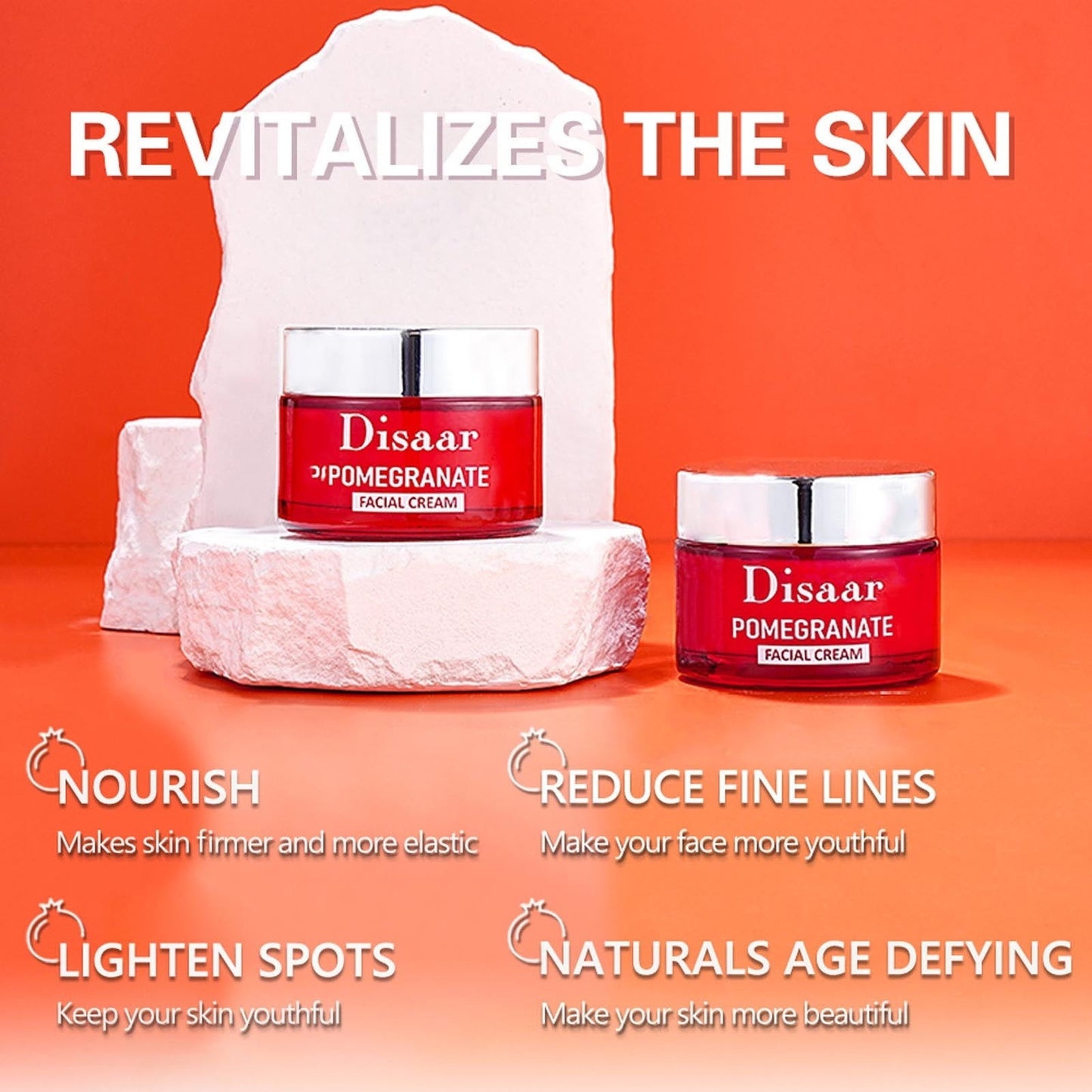 Disaar Pomegranate & Vitamin E Facial Cream – Anti-Aging & Skin Nourishing (50g)