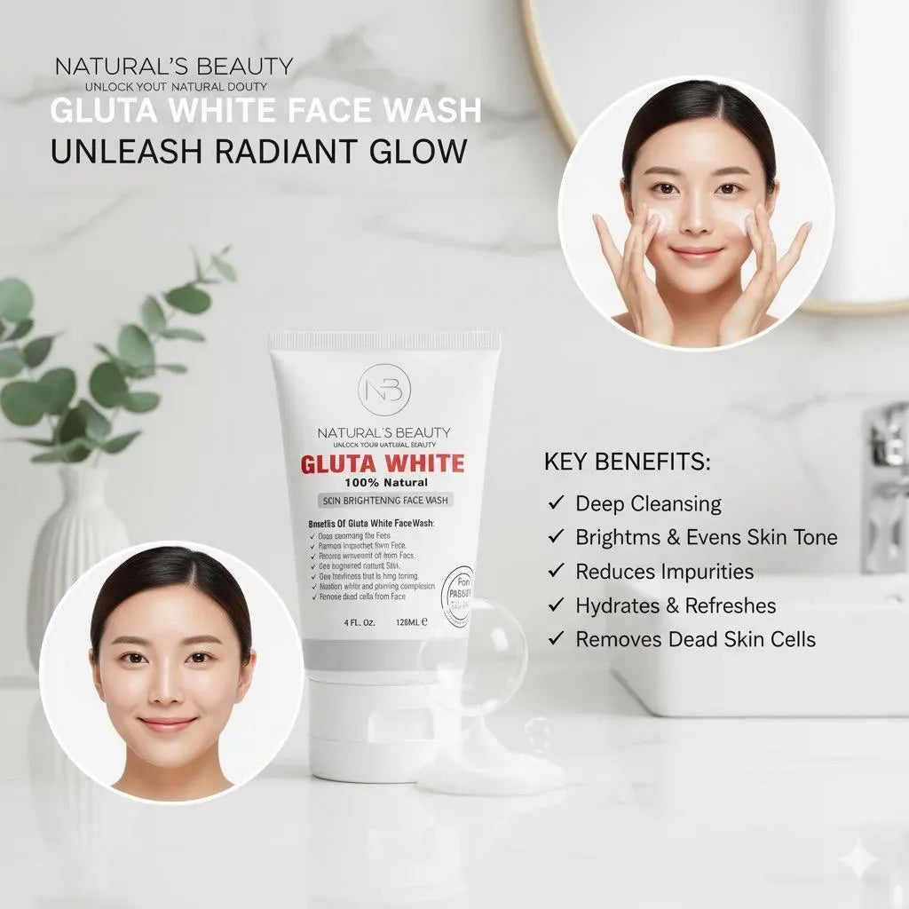“Gluta White Face Wash Natural Skin Brightening Cleanser”