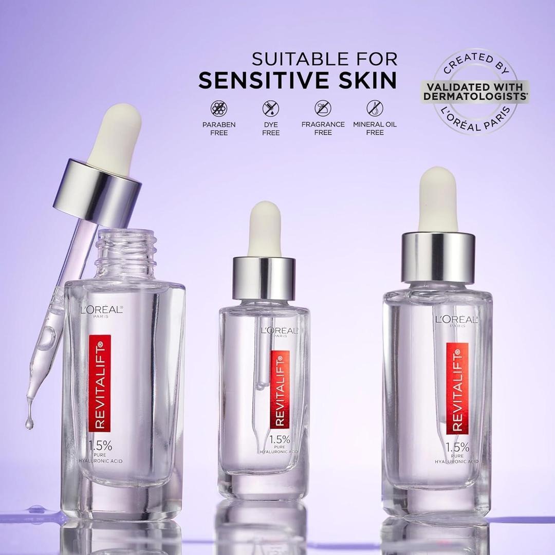 L'Oréal Paris Revitalift 1.5% Hyaluronic Acid Face Serum - 30 ML for Hydrated, Plumped Skin