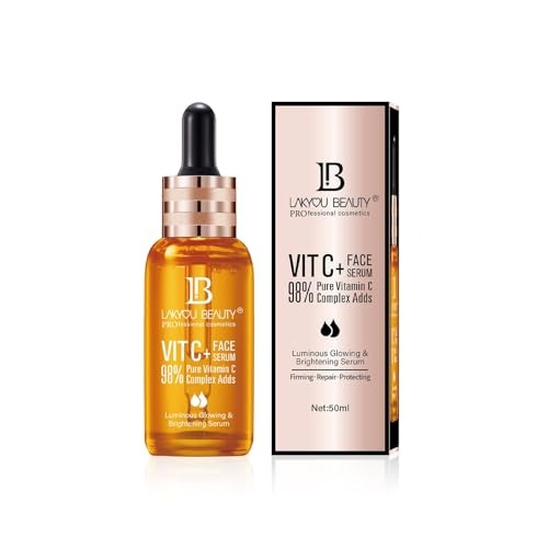 Lakyou Beauty Vitamin C Face Serum – 98% Pure Vitamin C Complex
Brightening & Repairing Vitamin C Face Serum – 50ml