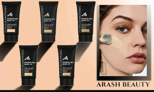 Manhattan Powder Mat Foundation - 815 Rose Beige (30ml) | Long-Lasting & Matte Finish