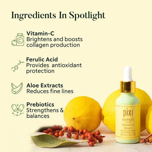 Pixi Vitamin C Serum – Brightening and Skin Tone-Enhancing Face Serum in a 30ml Bottle."