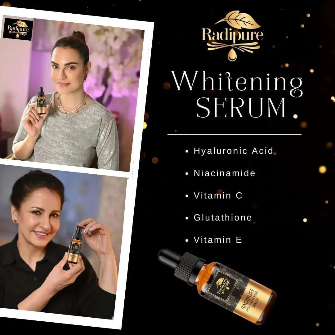 Radipure 5-in-1 Skin Whitening & Glowing Serum 30ml - Brightening, Hydrating & Nourishing Serum for Radiant Skin