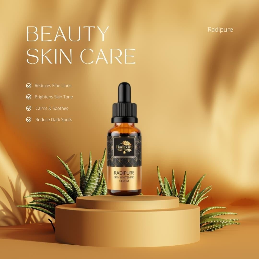 Radipure 5-in-1 Skin Whitening & Glowing Serum 30ml - Brightening, Hydrating & Nourishing Serum for Radiant Skin