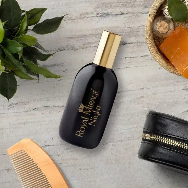 Royal Mirage Night Eau De Cologne – 120ml bottle
Luxurious and long-lasting Royal Mirage Night Perfume