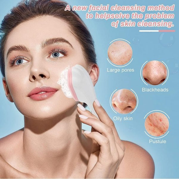 "Silicone Face Scrubber Exfoliating Brush – 1 Pc Random Color"