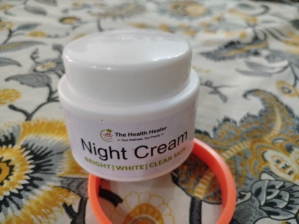 The Health Healer Night Cream jar with natural ingredients, perfect for overnight skin rejuvenation and hydration.