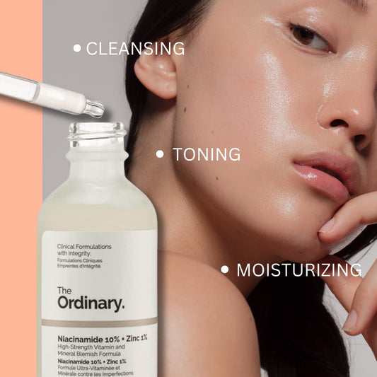 "The Ordinary Niacinamide 10% + Zinc 1% Serum, 30ml bottle, brightening and oil control formula for smoother skin."
