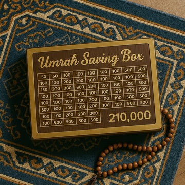 Umrah Saving Box - Save 210,000 PKR for Umrah Travel Goals