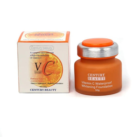 Century Beauty Vitamin C VC Waterproof Foundation – Lightweight, Pore-Blurring, Anti-Aging Makeup (50g)

