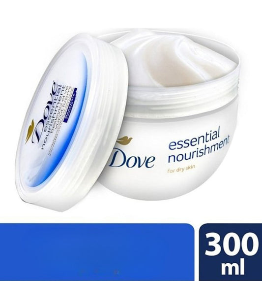 Dove Essential Nourishment Body Cream for Dry Skin (300 ml) – Deep Hydration and Moisturization for Soft, Smooth Skin

