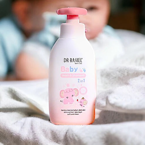 "Dr. Rashel Baby Wash & Shampoo 2 In 1 (300ml) – Gentle, tear-free wash for baby’s skin and hair."