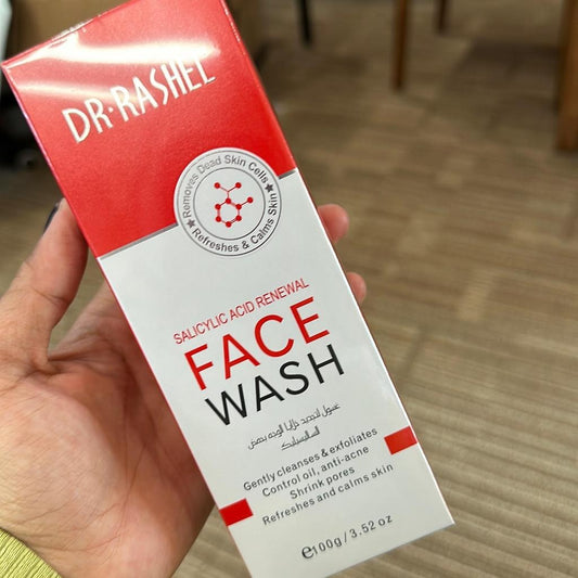 Dr. Rashel Salicylic Acid Renewal Face Wash (100g) – acne treatment and pore-cleansing face wash.

