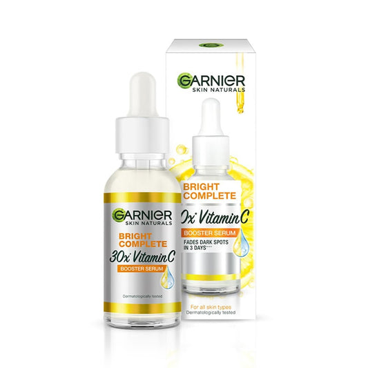 Garnier Bright Complete Vitamin C Booster Serum 30ml – Brightening & Radiant Skin Serum for Even Skin Tone


