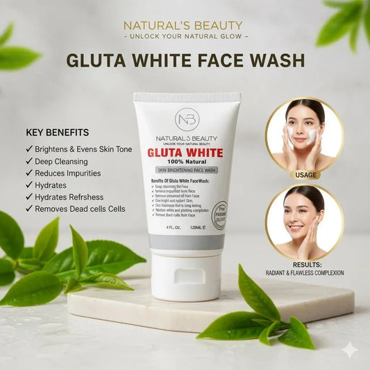 “Gluta White Face Wash Natural Skin Brightening Cleanser”