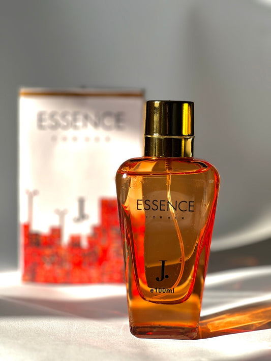 J. Essence Perfume 100ml bottle showcasing a luxurious, long-lasting fragrance for men and women.


