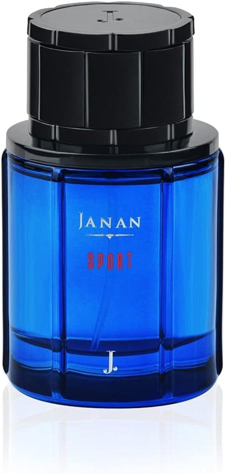  Janan Sport 100ML perfume bottle with Chypre, Amber, Woody, Citrusy, and Musky fragrance notes.