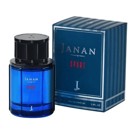  Janan Sport 100ML perfume bottle with Chypre, Amber, Woody, Citrusy, and Musky fragrance notes.