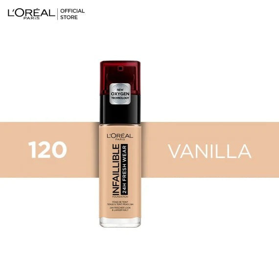 "L'Oreal Paris Infallible 24HR Fresh Wear Liquid Foundation - Full Coverage & Lightweight"