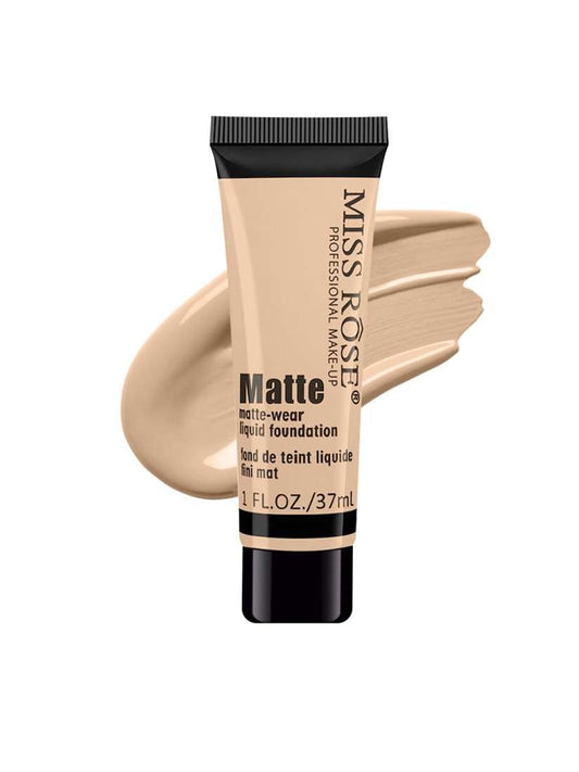MISS ROSE Matte Finish Liquid Foundation - Beige 02 (37ml) | Full Coverage & Long-Lasting

