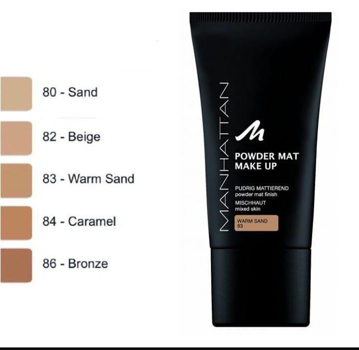 Manhattan Powder Mat Foundation - 815 Rose Beige (30ml) | Long-Lasting & Matte Finish

