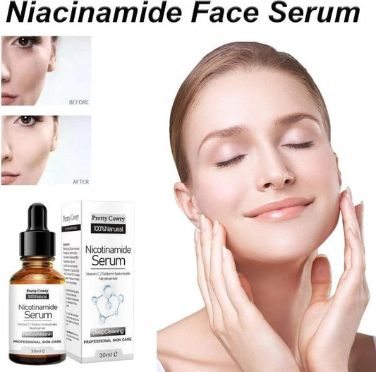 Pretty Cowry Nicotinamide Serum with Vitamin C – 30ml bottle
Applying Nicotinamide Serum for Anti-Wrinkle & Skin Brightening