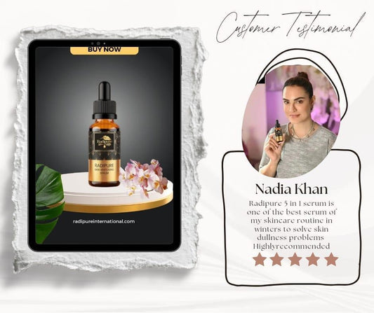 Radipure 5-in-1 Skin Whitening & Glowing Serum 30ml - Brightening, Hydrating & Nourishing Serum for Radiant Skin

