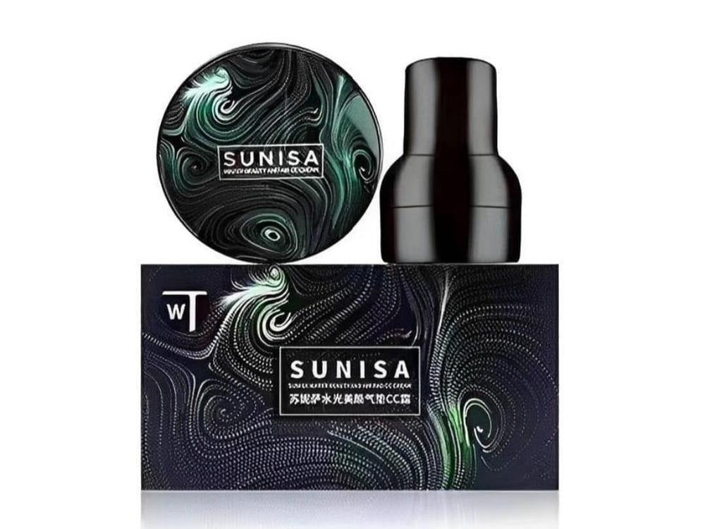 "Sunisa 3-in-1 Air Cushion BB & CC Cream Foundation with Beauty Blender"

