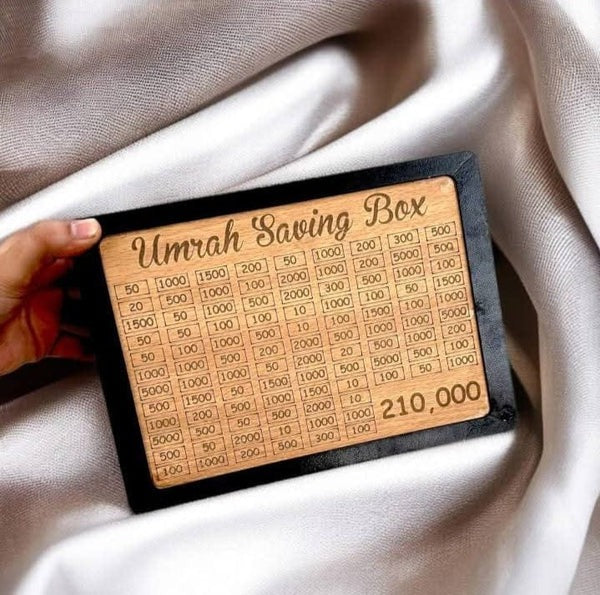Umrah Saving Box - Save 210,000 PKR for Umrah Travel Goals